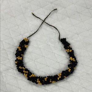 Black and Yellow Beaded Necklace